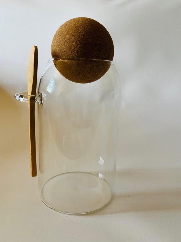 Frasco de Vidrio con Tapa de Corcho 15 cms