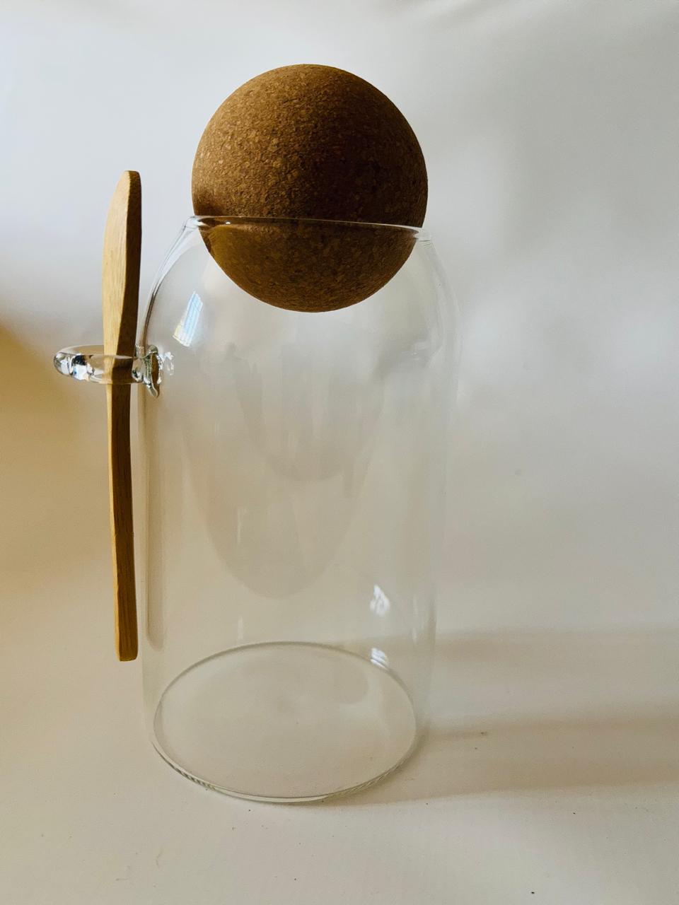 Frasco de Vidrio con Tapa de Corcho 15 cms