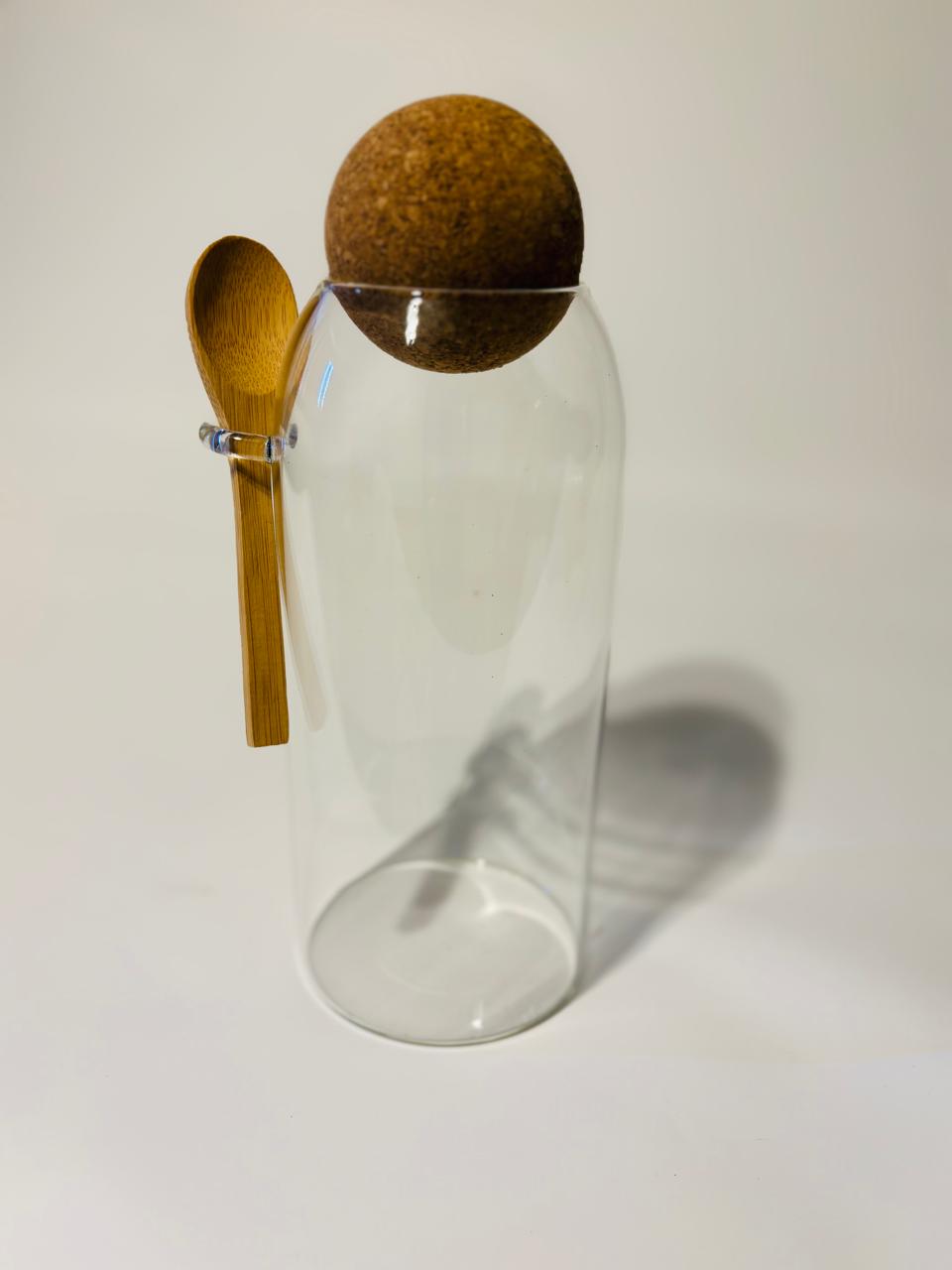 Frasco de Vidrio con Tapa de Corcho 20 cms
