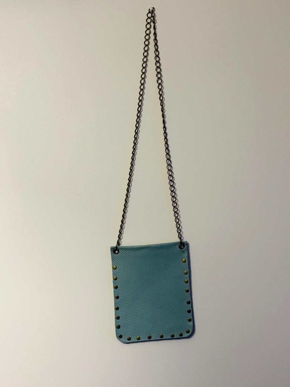 Cartera de Cuero Celeste - Imagen 2